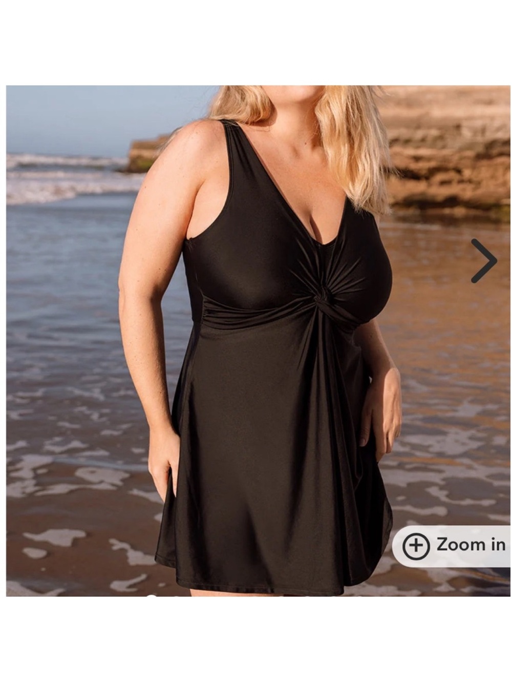 Shapermint Black Twist Front One-Piece Swim Dress